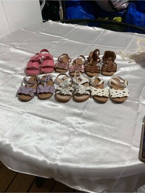 Kids Pink, Brown, White & Lavender Summer Sandals - Multipack